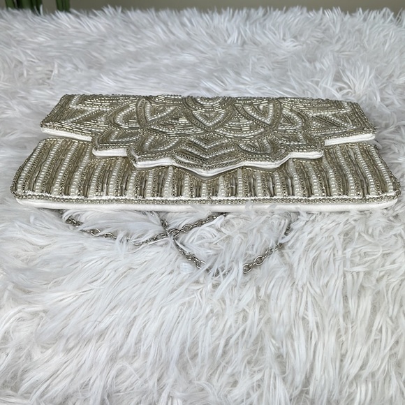 INC International Concepts ~ Beaded Chain Link Shoulder Strap Bag/Clutch - NW/OT - Picture 5 of 8